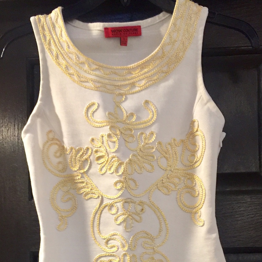 Beautiful embroidery figure flattering dress